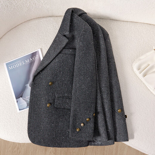 She Pool Lapel Suit 2026 Spring New Women's Fashion Temperament Double-breasted Loose Suit