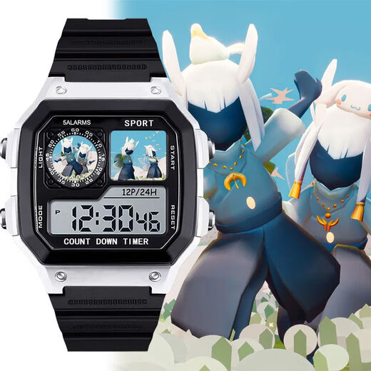 
Light Escape Sky Mushroom White Bird Keel surrounding electronic watch small square waterproof luminous no entertainment function gift [Stylish silver-electronic watch] z3895 Light Escape Super Value Gift Pack (Extra Long Battery + Gift Box Packaging)