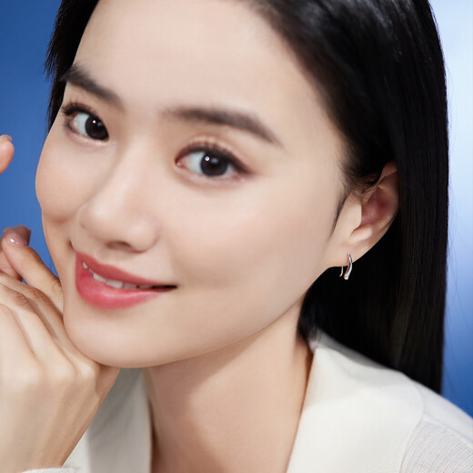 Lukfook Jewelry platinum earrings small curved bean platinum 950 ear hook earrings price L04P0014DS about 2.88 grams