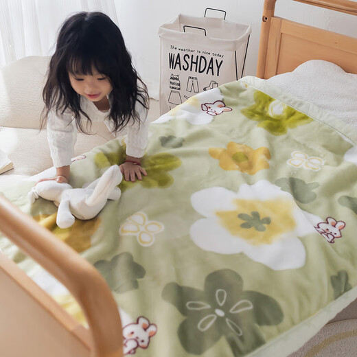 Children's Raschel thickened blanket double-layer thickened baby blanket baby blanket kindergarten autumn and winter air-conditioned fleece blanket fresh and blossoming 200x230cm/about 6.5Jin Jin equals 0.5kg