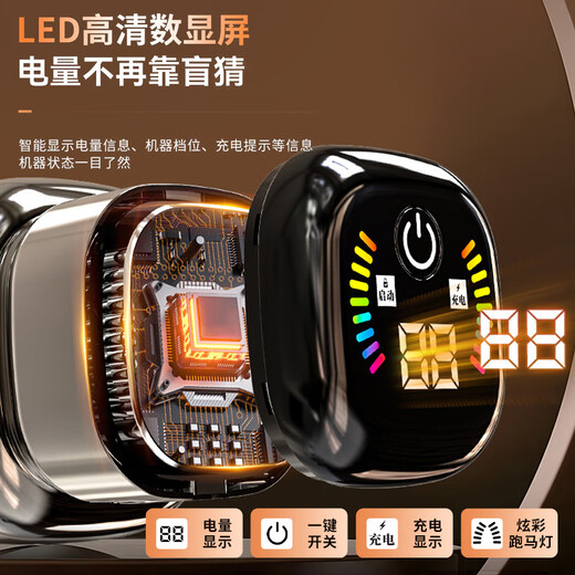 RURE Germany electric hair clipper self-service bald artifact shaved head electric hair clipper self-haircut lazy hair clipper adult self-service short round head upgraded smart model two-speed adjustment + wet and dry use