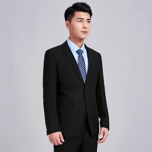 Haipai Haoyu suit men's business formal suit, professional suit, groomsmen suit, groom's suit, single suit men's single coat, black two-button single top 185A recommended 72-78kg