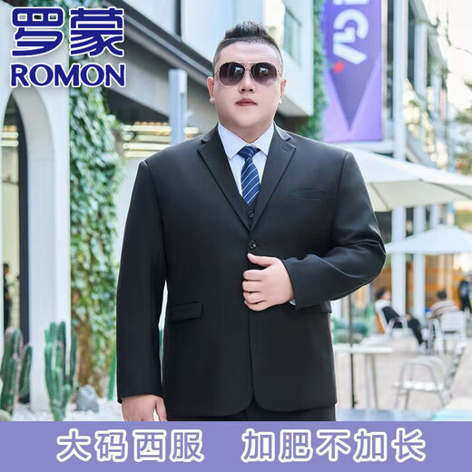 ROMON Plus Size Men's Suit Suit Large Size Fat Jacket Business Casual Suit Wedding Dress Interview Professional Wear Navy Blue Suit 021. Suit trousers 2XL 160-175Jin Jin is equal to 0.5 kg