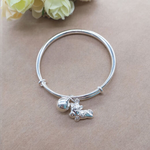 Chili Zodiac Miao Silver Bracelet Children's Silver Bracelet Student Birthday Gift Female Zodiac Year Bracelet 2025 Rat