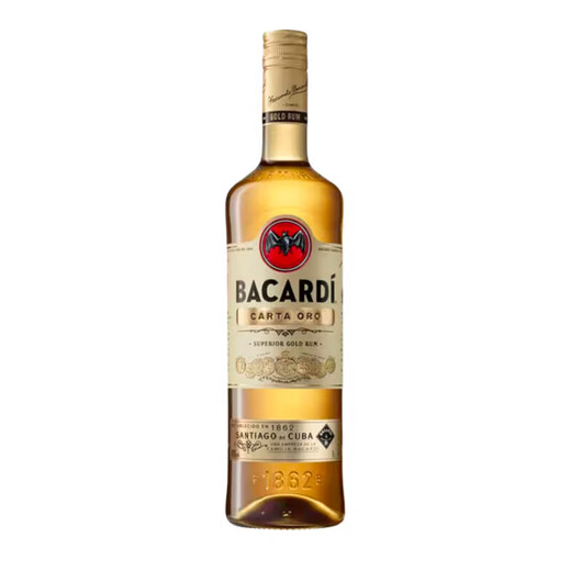 百加得（Bacardi） 洋酒 金朗姆酒 莫吉托 基酒调酒 1000mL*2瓶