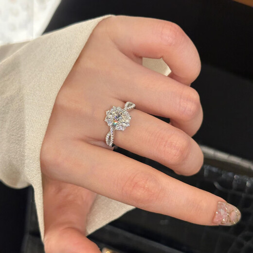 Nilan Fat Donglai's same style pt950 platinum pigeon egg ring 925 silver plated luxury oval moissanite diamond ring women's niche design thickened 1 carat 5*7 moissanite benchmark South African real diamond Hong Kong size 12-13 US size 6