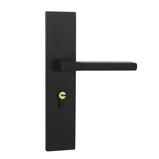 Nuzheng room door lock household universal bedroom interior door black lock three-piece set old door handle old door replacement lock E type gold complete set 35-45MM universal type with key