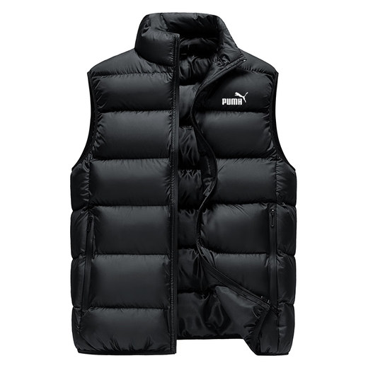 Marque vers le bas coton gilet hommes automne et hiver col montant gilet chaud ample veste de sport décontracté grande taille gilet haut noir 3XL