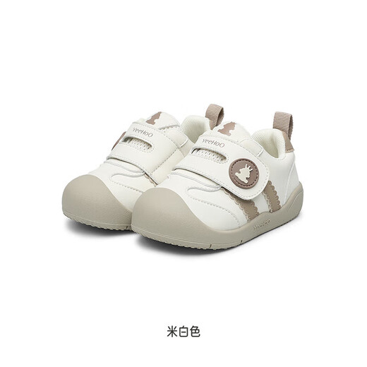 Ying's YEEHOO baby toddler shoes spring and autumn new style boys and girls non-slip functional shoes small baby early stage children's shoes antibacterial shoes milk coffee strips - four seasons style 20 sizes recommended foot length 12.6-13.0cm