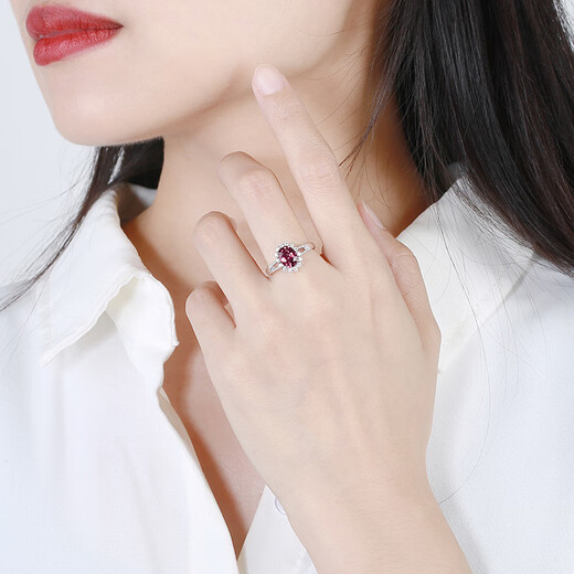 HEEKAIYI Padparadscha Sapphire Ring Women's 18k Diamond Ring Chinese Valentine's Day Birthday Gift for Wife and Girlfriend Selected No Burn/2.02 Carat/Dual-Use Model