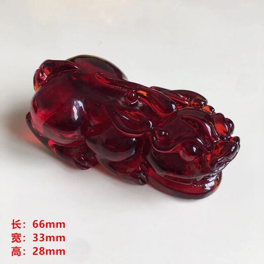 DL 1998 Fat Donglai same style amber handle piece beeswax Pixiu old wax pendant ornament blood amber necklace blue amber pendant jewelry blood amber Pixiu (left) + handle rope