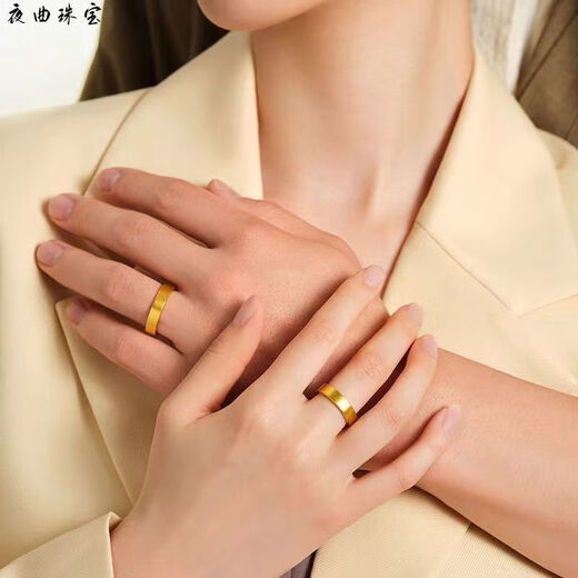 MHFDO gold-plated silver ring ancient method plain ring matte couple peace ring Fat Donglai quality No. 18 peace and sound ring (closed mouth)