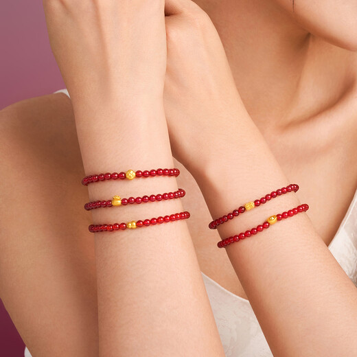 Chow Tai Fook SOINLOVE Honey Powder Ten Miles Red Makeup Good Things Peanuts Gold Rubber Chromium Bracelet VR1661