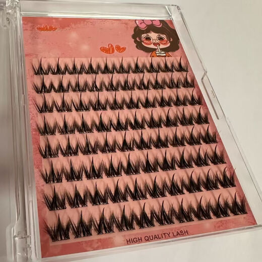 100 clusters of large-capacity lazy glue-free little devil canine false eyelashes tweezers eyelashes with thick false eyelashes 100 clusters of canine glue-free false eyelashes + curved hook tweezers Glue-free and easy to use Make eyes look bigger in seconds