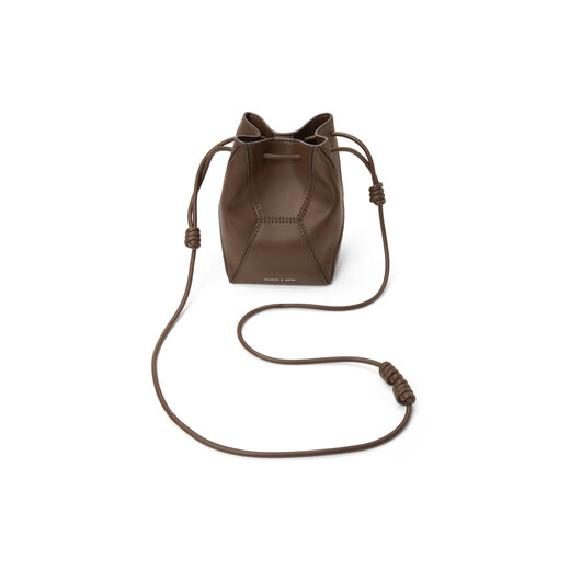 Calvin Kleinpu Rope Knot STRAP Géométrique Versatile Small Sac CK Sac Crossbody Sac Small Femme Multi-couleur Boîte cadeau brun foncé brun foncé