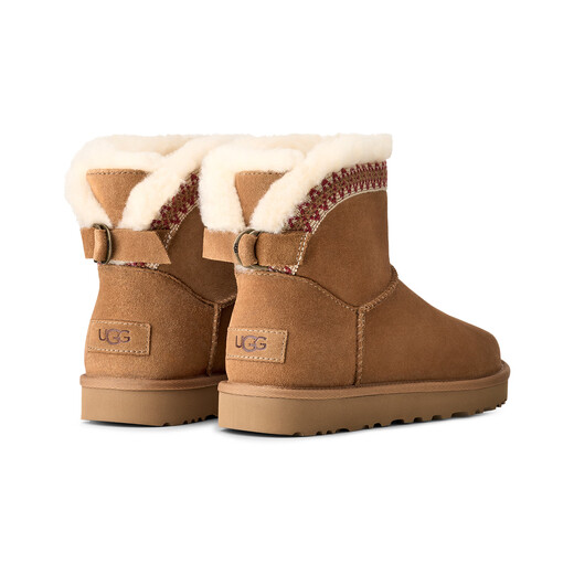 UGG autumn new women's fashionable, comfortable and warm solid color flat-bottomed round-toe short casual snow boots 1174517 CHE | Maroon 37