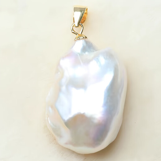 Freshwater Pearl Baroque Pearl Pendant Matches Summer Black T-Shirt Artifact Holiday Birthday Father's Day Gift White Bus Pearl Silver Pendant