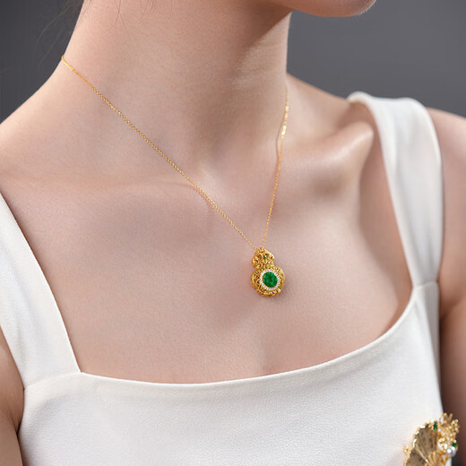 Dara jade pendant for women, 925 sterling silver gourd necklace, birthday gift for elders, practical gift for girlfriend and mother