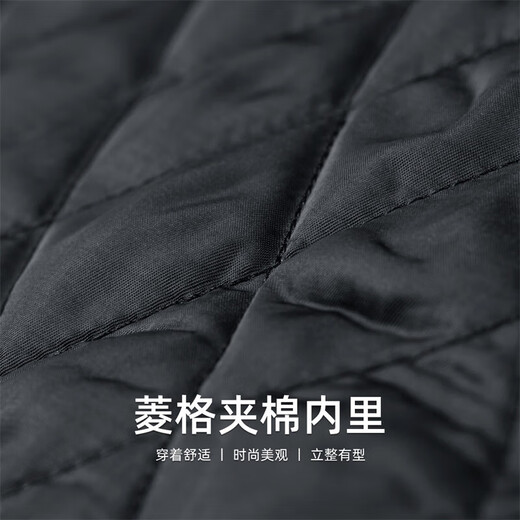 Mark Hua Fei (FAIRWHALE) letter embroidered jacket men's 2025 autumn new simple casual Korean style loose fashion lapel jacket 4006K dark blue thickened quilted 8300350107506 L (175)