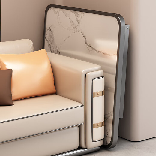 Yulin Foldable Table Home Small Apartment Dining Table Special for Egg Breaking Outdoor Table Square Small Table YLZ05 White Marble Pattern - Thickened, Stable and Does Not Block Legs 80cm