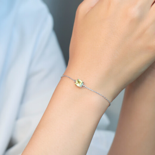 GEM STONE KING 85 points Green Peridot Bracelet Women's 925 Silver Colorful Jewelry Classic Exquisite Niche Ins Gift for Girls Birthday Gift