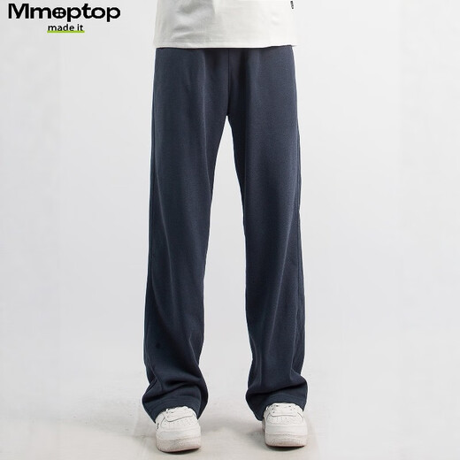 MMOPTOP Japanese Slim Straight Guard Pants Autumn Men's Drapey Loose Sports Casual Pants MXXK61 Sapphire Blue L