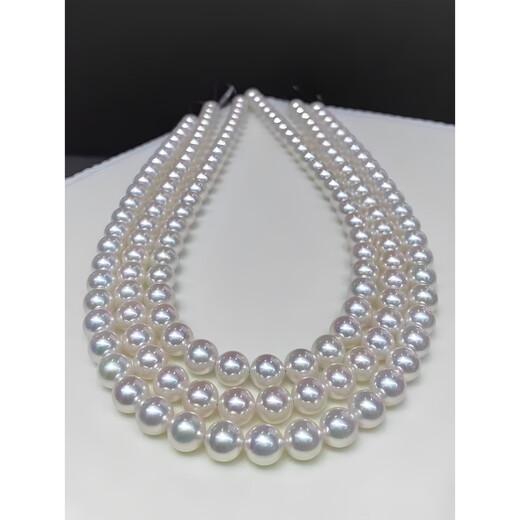 Natural freshwater seedless pearl Aurora 9-10 perfect round flawless pearl necklace natural pearl 9-10mm
