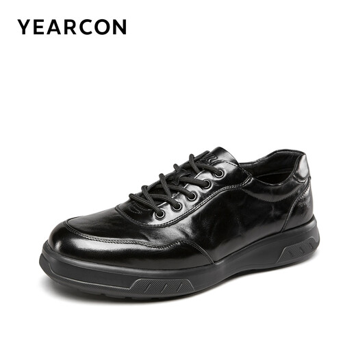 Yierkan Men's Shoes Business Casual Dexun Shoes Full Leather Soft Sole Commuting Leather Shoes 59749W Black 42