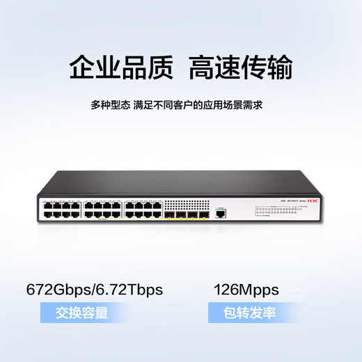 H3C S5130V2-28P-LI 24 Gigabit Electrical + 4 Gigabit Fiber Port Three-Layer Network Managed Enterprise-level Network Switch Noise Reduction IPv6/Stacking/Link Aggregation