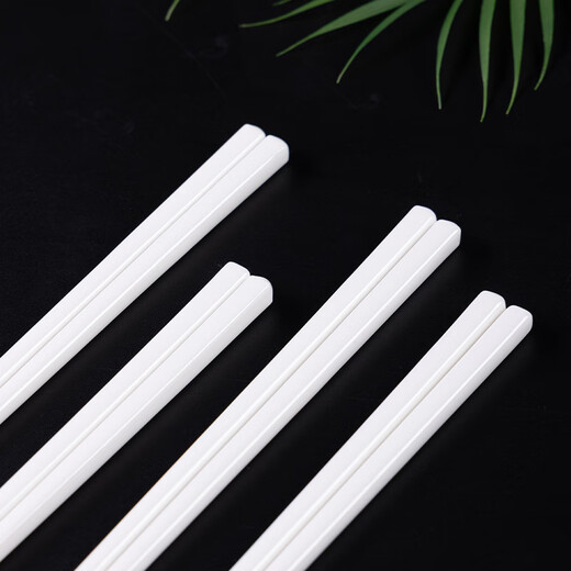Songfa Porcelain Household Ceramic Chopsticks Pure White Chinese Style Gift Box Mildew Resistant High Temperature Easy to Clean Household Chopsticks 10 Pairs