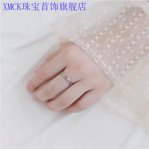XMCK Old Phoenix 999 sterling silver pure silver copper coin ring open female fashion creative transfer fresh index finger ring finger 9999-sterling silver money ring 7.384747488 grams