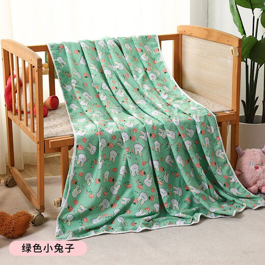 RSRDDY cotton silk summer cool quilt quilt summer cool quilt baby thin blanket summer kindergarten quilt summer baby artificial cotton cartoon dinosaur blue bottom 100x140cm-suitable for 1-3 years old