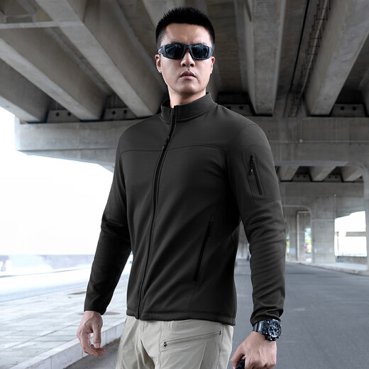 Longya Pioneer No. 21 Light Warm Stand Collar Cardigan Fleece Jacket Autumn and Winter Outdoor Comfortable Warmth Coldproof Handsome Lightweight Jacket Extreme Night Black S 170/92A (Weight 125-140Jin Jin equals 0.5kg)