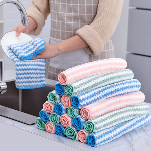 Rag dish towel kitchen cleaning table towel 2 pieces random color