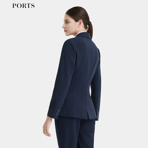 PORTS women's early autumn new business casual jacket commuting one-button long-sleeved ALD8J006MWP098 Zhang Qing M (6)
