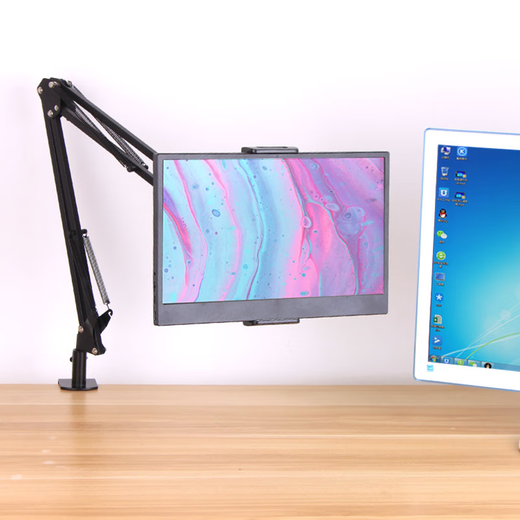 Budi Portable Screen Stand Tablet Mobile Phone iPad Monitor 15.6-inch Universal Bed Desktop Clip-Type Cantilever Support Stand Desktop Metal Special Clamp + Universal Three-Dimensional Ball Head Cantilever +15.66