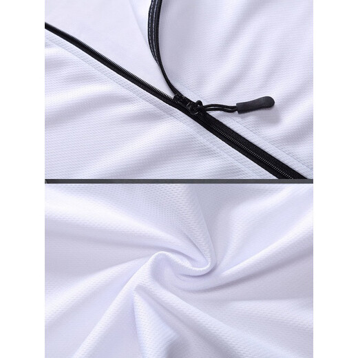 DAIWA DW Ice Silk Fishing Suit Zipper Sun Protection Clothing with Finger Buckle Breathable Quick-Drying Lure Sea Fishing Long Sleeve Fishing White L