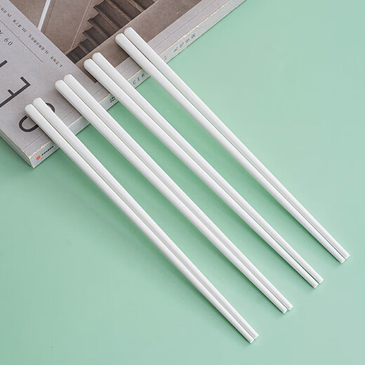 Ceramic chopsticks for home use, mold-free and high temperature resistant, pure white ceramic chopsticks, 10 pairs