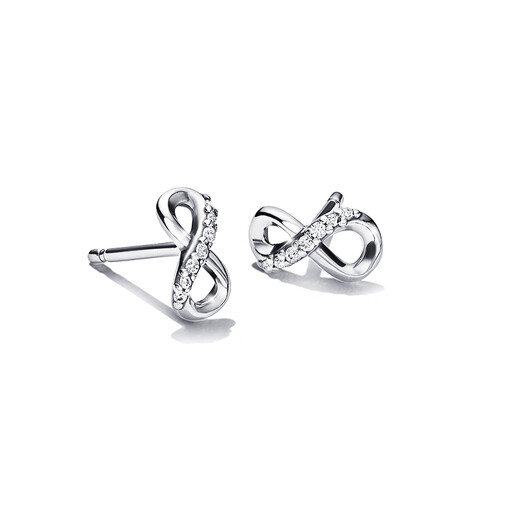 PANDORA Shining Eternity Symbol Earrings 925 Silver Infinity Symbol Fashionable and Versatile Birthday Gift for Girlfriend 298820C01 One Size