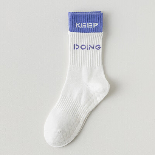 Yoga socks for women, non-slip, professional women's mid-calf Pilates socks, indoor sports floor socks, summer women's stockings, white 1 pair, one size fits all