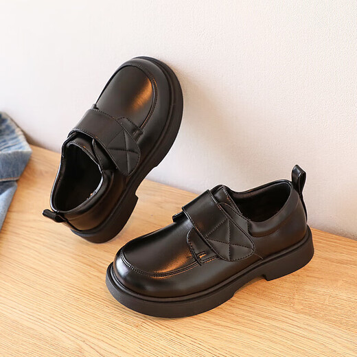 Warrior Children's Day Shoes Black Small Leather Shoes Campus Performance Mary Jane Shoes WPD(WZ)-0218 Black 31