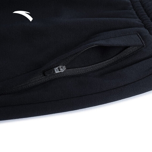 ANTA casual pants for men 2025 new men's plus size trousers large size pure black cotton loose fat brother sports pants basic black 4XL /195 suitable for 200-220Jin Jin equals 0.5 kg