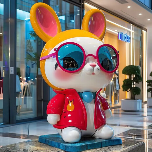 Pupan customized large-scale cartoon mascot fiberglass character animal sculpture shopping mall display outdoor landscape decoration ornaments style 3 deposit and gold drawing