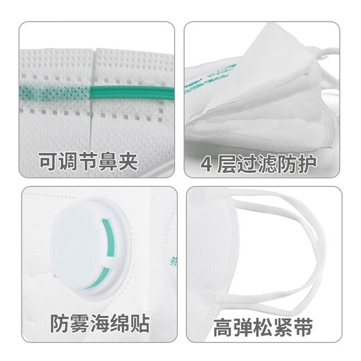 Baoweikang 9700V Staubschutzmaske KN90 einzeln verpackt mit Atemventil, Anti-Dunst-Industrie-Arbeitsschutz-Dekorationspulver 9711V kopfmontiert mit Ventil 1 Box/30 Stück