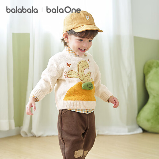 Balabala children's clothing baby sweater baby 2025 winter clothing boys and girls bottoming sweater pullover sweater 209425103208