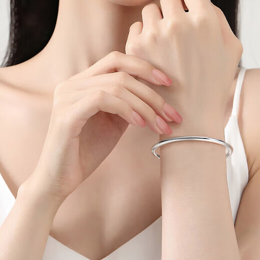 Shanmeifu platinum bracelet for women pt950 pure platinum solid platinum bracelet smooth plain ring round bracelet customized ring number 50-64 optional 100 grams 7-10 days delivery