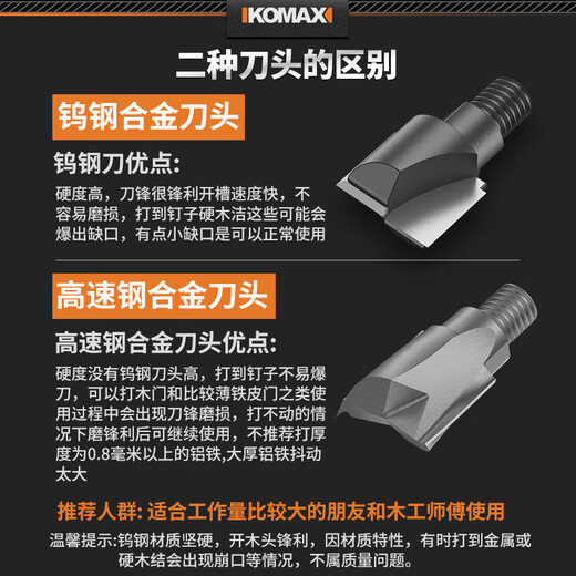 Komax hole opener wooden door opening drill bit door lock mold reamer drill punching set solid wood door lock special blade 16._5mm tungsten steel blade