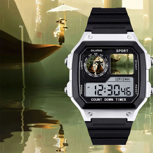 
Light Escape Sky Mushroom White Bird Keel surrounding electronic watch small square waterproof luminous no entertainment function gift [Stylish silver-electronic watch] z3895 Light Escape Super Value Gift Pack (Extra Long Battery + Gift Box Packaging)