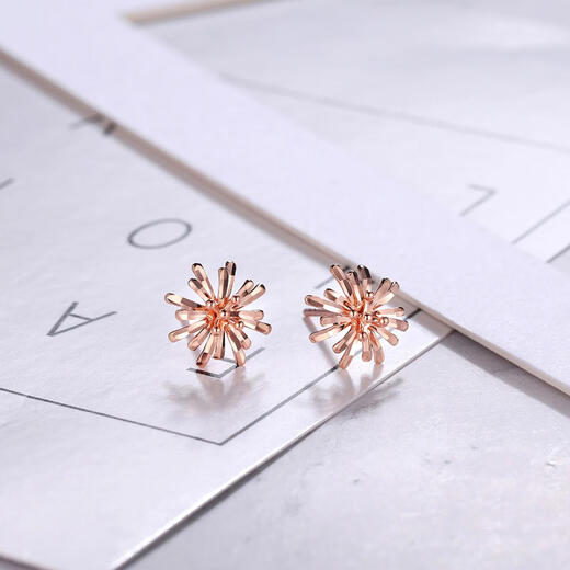 Chao Acer Snowflake 18K Gold Earrings Rose Gold Color Gold Earrings for Girlfriend Birthday Gift YD