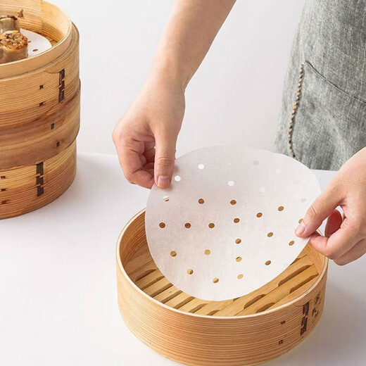 Sailotou perforated steamer paper non-stick commercial steamed buns high temperature resistant household steamer basket 9 inches 20 packs 8000 sheets